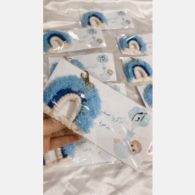 توزيعات مكرمية ميدالية بيبي ازرق